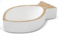 7" White Natural Fish Shape Wood Bowl
