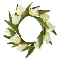 4.75" Faux Yellow Real Touch Tulip Candle Ring