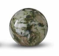 6" LED Green and White Glass Orb