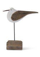 5" Brown and White Wood Seagull on Base