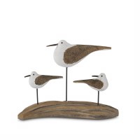 5" Three Brown and White Seagulls on Base