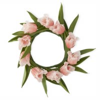 4.75" Faux Orange Real Touch Tulip Candle Ring