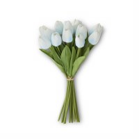 Bundle of 12 13" Faux Light Blue Real Touch Tulips