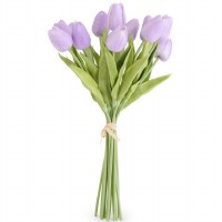 Bundle of 12 13" Faux Light Purple Real Touch Tulips