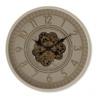 26" Round Cream Gears Clock