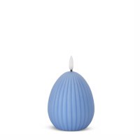 5" LED Blue Ribbed Egg Candle