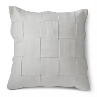 20" Sq White Check Pillow