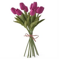Bundle of 12 13" Faux Fuchsia Real Touch Tulips