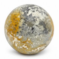 4" Silver and Amber Glass Orb