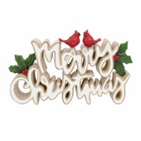6.5" Merry Christmas Cardinal Sign