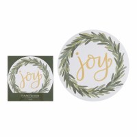 Set of 12 15" Round "Joy" Paper Placemats