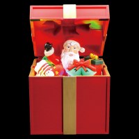 8" LED Santa Claus in a Red Box Figurine