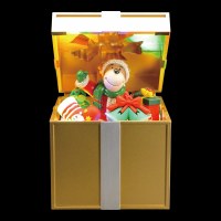 8" LED Reindeer in a Gold Box Figurine