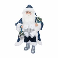 18" Dark Blue and White Santa Claus Statue