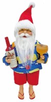 9" Multicolor Santa Claus Holding a Bottle of Wine Figurine