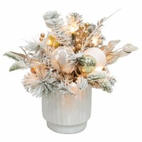 12" Faux Frosted Pine Mix Centerpiece