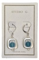 Silver and Aqua Mod Earrings