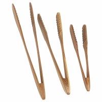 Set of Three Teak Wood Tongs