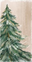9' x 5" "Merry Christmas" Gilded Christmas Tree Guest Towels