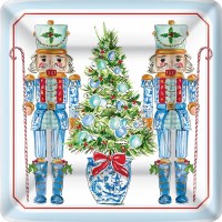 Pack of Eight 7" Round Blue Nutcrackers Paper Plates