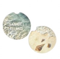 Set of Two Sanibel Shells Car Coasters