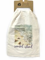 29" Sq Sanibel Shore With Shells Kitchen Towel