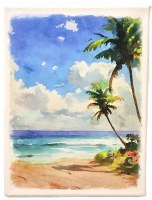 12" x 9" Palm Trees Coastal Canvas