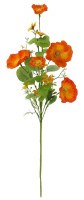 28" Faux Mixed Orange Poppy Spray