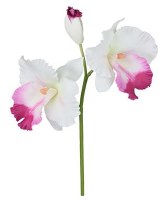 17" Faux White and Pink Cattleya Spray