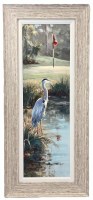 43" x 19" Birdie on 1st Coastal Gel Textured Print in Sand Frame