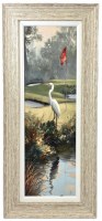 43" x 19" Birdie on 7th Coastal Gel Textured Print in Sand Frame