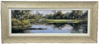 19" x 43" Water Hazard Coastal Gel Textured Print in Sand Frame