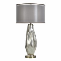 34" Silver Polyresin base and Double Shade Table Lamp