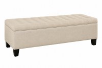 67" Natural Linen Bench
