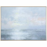37" x 49" Blue Water Horizon Framed Coastal Canvas