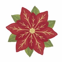 15" Round Red Poinsettia Placemat