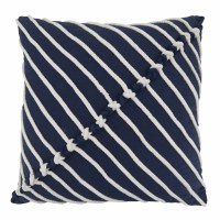 20" Sq Navy and White Ropes Decorative Coastal Pillow
