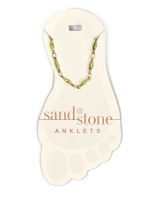 Gold Toned and Lime Tube Chain Anklet