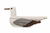 7" White, Gray, and Brown Wood Seagull
