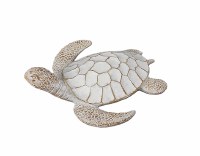 10" Brown and White Polyresin Turtle