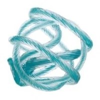 6" Blue and Clear Knot Glass Orb