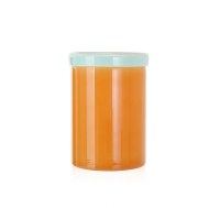9" Orange With Blue Rim Glass Vase