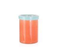 7" Pink With Blue Rim Glass Vase