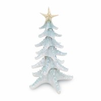 14" Polyresin Blue and White Starfish Tree