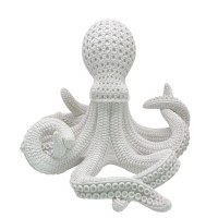 9.5 White Faux Weave Polyresin Octopus