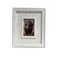 4" x 6" White Woven Wood Photo Frame