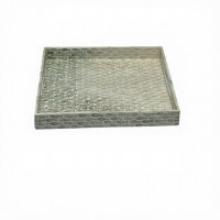 15" Sq Green Capiz Fish Tray