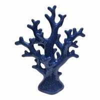 13" Navy Ceramic Coral