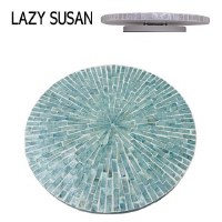 16" Round Blue Capiz Lazy Susan