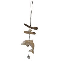 15" Natural Dolphin Coastal Wood Drop